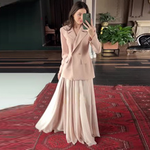 2025年秋季新款女装欧美亚马逊跨境外贸西服时尚优雅高级感裙套装