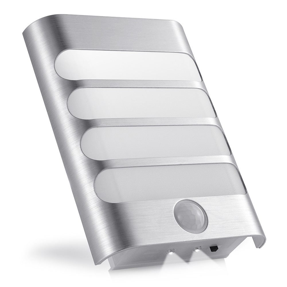 led人体智能感应灯 简约小夜灯卧室床头走廊壁灯家用电池光控壁灯