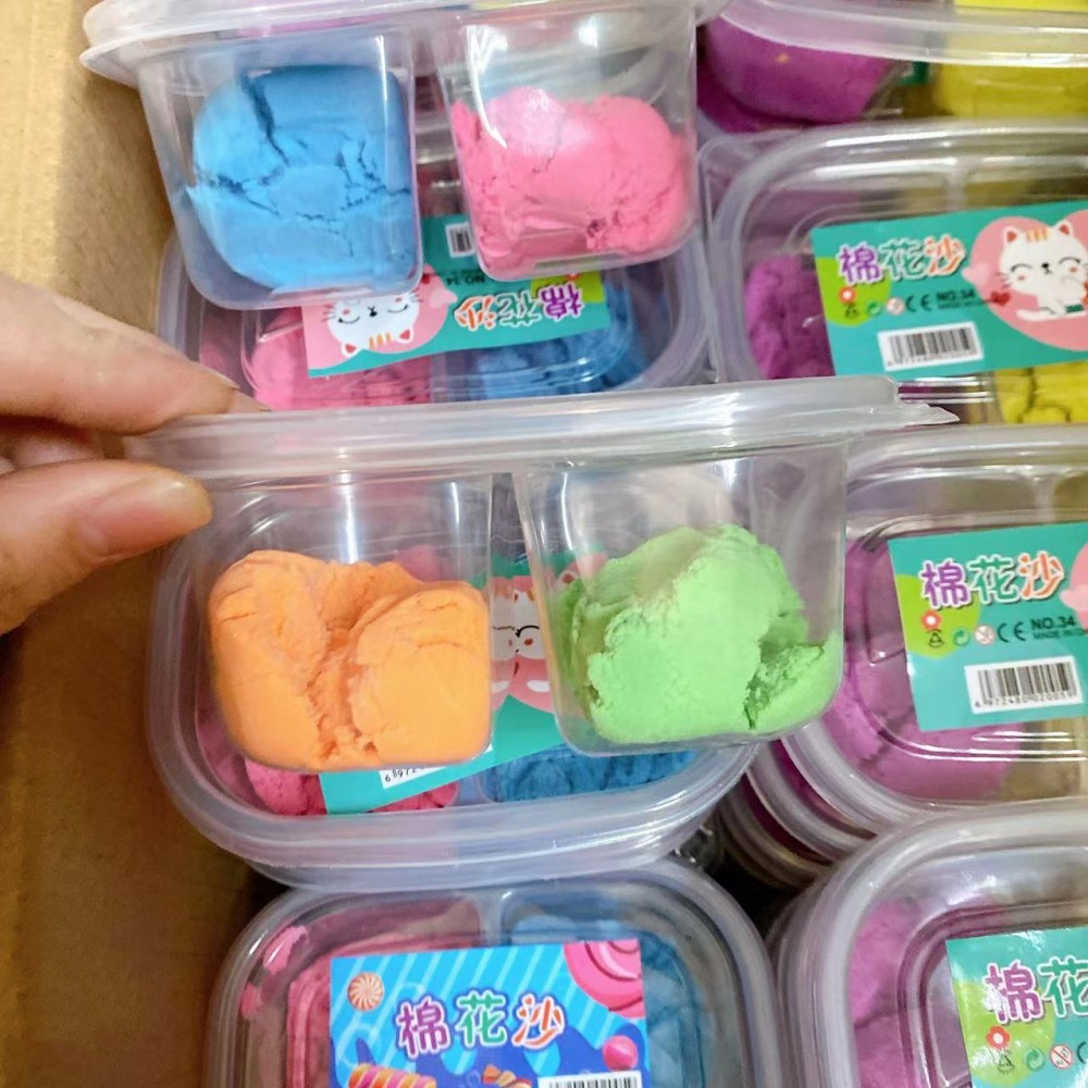 Suministro de juguetes para niños plastilina DIY algodón arena doble rejilla espacio arena juego arena Herramientas 2 yuanes tienda de departamentos
