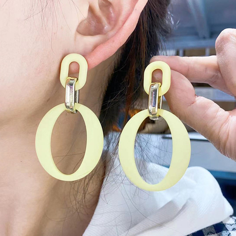 1 Pair Exaggerated Round Stoving Varnish Arylic Drop Earrings display picture 4