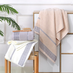 Great Wall Check Cotton Bath Towel Soft and Absorbent Supermarket Gift Labor Insurance Customizable Gift Box LOGO Wholesale Dropshipping