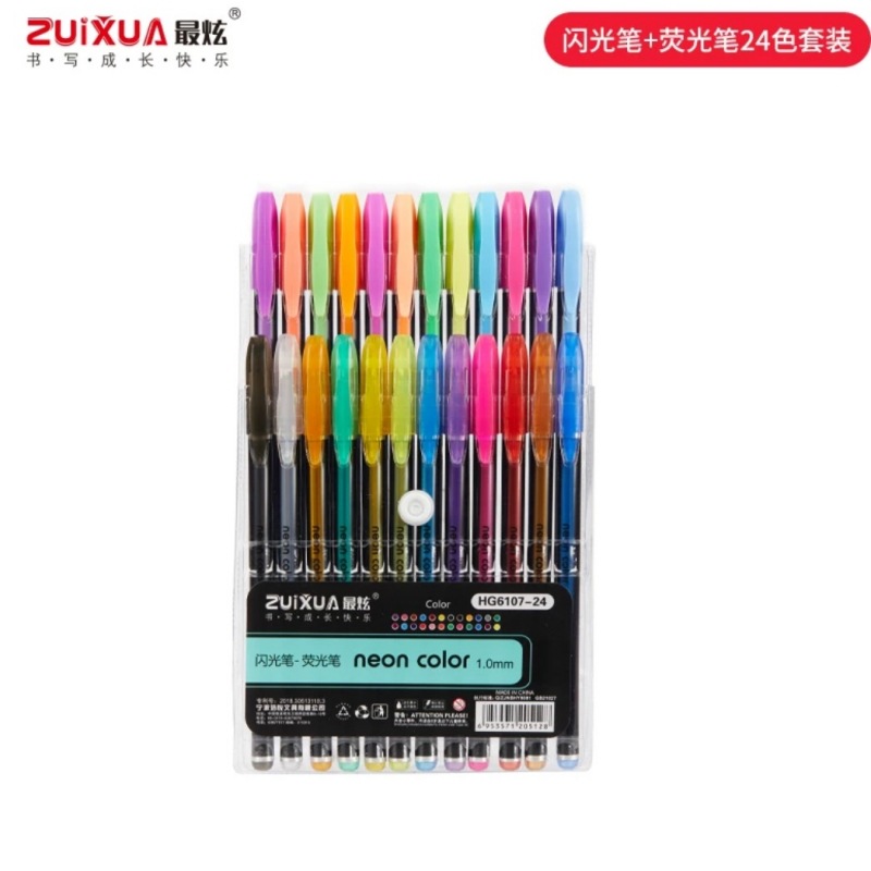 Flash pluma brillante cristal resaltador brillo pluma estudiante mano cuenta pluma marca COLOR gel pluma 12/48/60 color