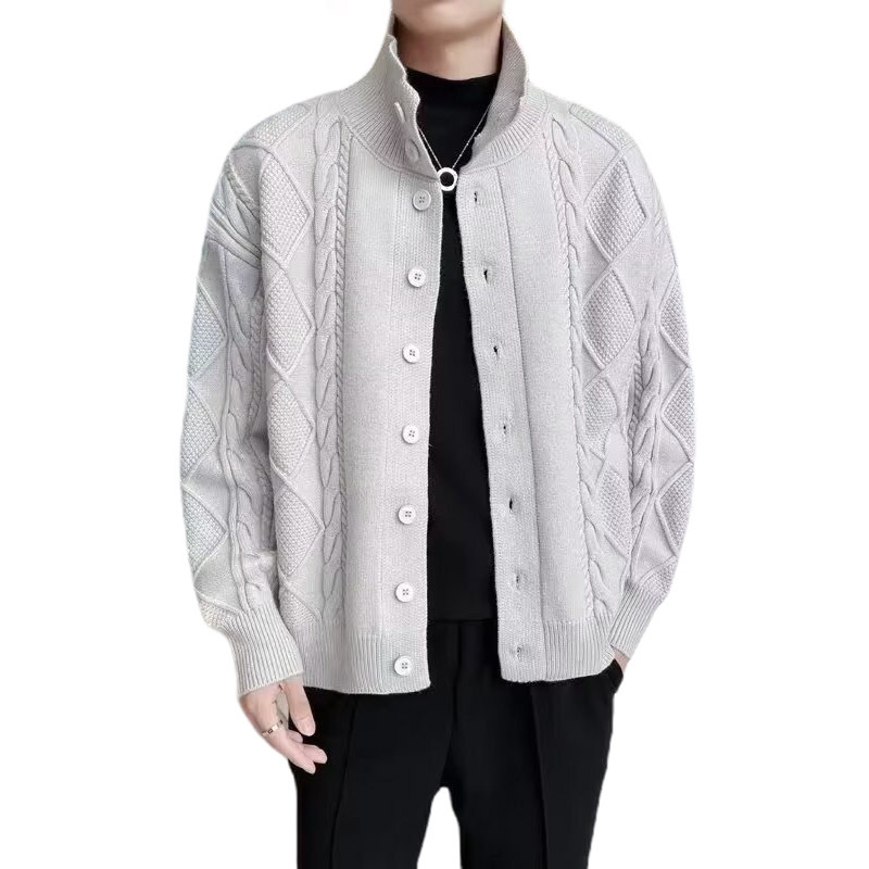 Explosiones transfronterizas de tamaño grande europeo jersey de punto suéter de hombre chaqueta de fijación de ganado chaqueta de invierno fábrica de suéter al por mayor