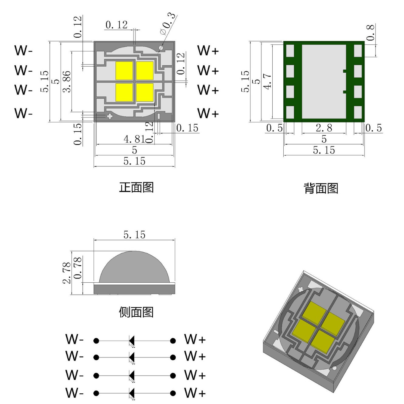 5050�׹���о��һled��������ֵ�Ͳ��������12W���ʰ׹��Դ
