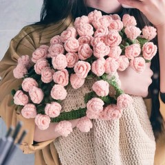 毛糸団鉤織花毛布花フック針鈴蘭薔薇花束毛布手編みdiy材料バッグ