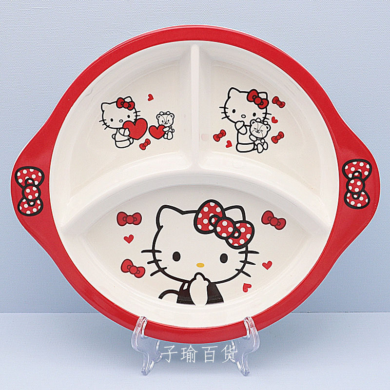 元のメーカーの卸売り膜の中で子供の段の食事の皿の円形の多格の子供の食器の3段の4段の食事の皿を貼ります。