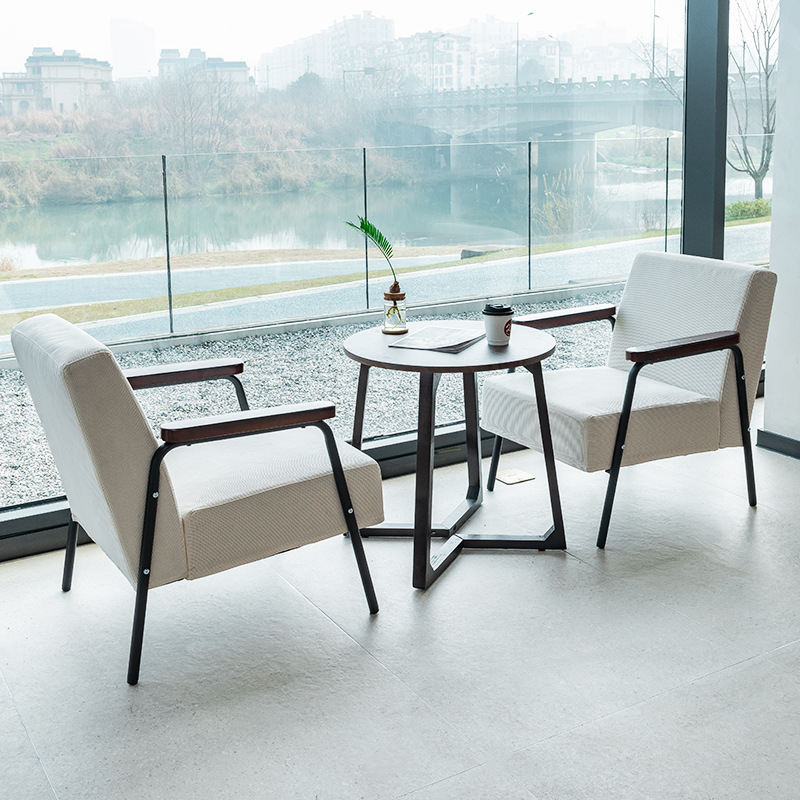 Café leisure time Tables and chairs combination Tea shop Dessert Restaurant furniture Iron art Front Negotiate Double Sofa chairs