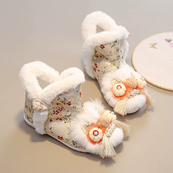 Mid-calf Tiger Toe Boots-Beige