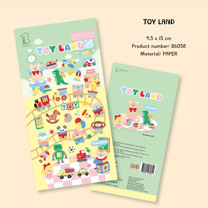 Кросс-бордер Южная Корея BONITO Игрушки Мир B6058 Paper B6129 Bubble Cute Bear Decoration Handbook stickers