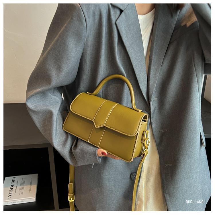 375g Weight Polyester Lining Material Flip Cover Closure Type Single Shoulder Strap Strap Type Crossbody Bag Bags Type Casual, Shopping Occasion Pu Leather Material Solid Color Pattern All Seasons Season Women's Gender Vintage Style, Classic Style Style Square Shape Medium Size Women's Medium Pu Leather Solid Color Vintage Style Classic Style Square Flip Cover Crossbody Bag 5