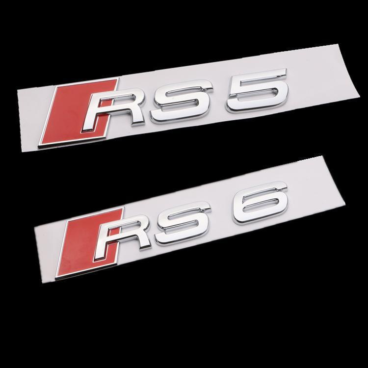 Audi RS3 RS4 RS5 RS6 RS7 RS8 car emblem and lettering; Audi modified RS emblem