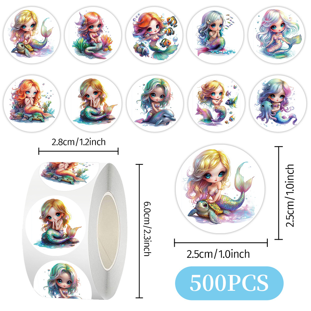 Cien tipos de dibujos animados pegatinas de animales rollo de recompensas para niños materiales didiy papelería cuaderno cinta adhesiva decoración