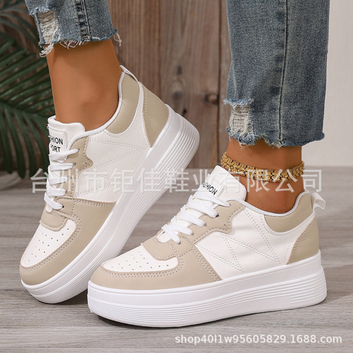 Spring small white shoes, new Korean style ins female students platform sole height-increasing sports skate shoes, casual small white shoes