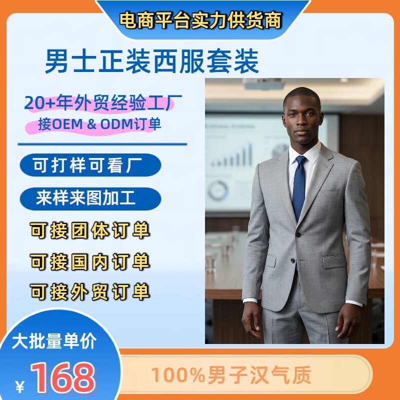 Export Foreign Trade Men's Suits, E-Commerce Trousers, Vests, Light Luxury Coats, Slim-Fit Style, Light Gray Business Wear Export Foreign Trade Men's Suits, E-Commerce Trousers, Vests, Light Luxury Coats, Slim-Fit Style, Light Gray Business Wear