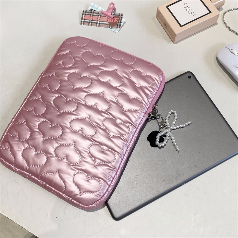 New Korean Ins Embroidered Heart-Shaped Tablet Bag 11/ 13inch iPad Notebook Ultra-Light Storage Liner Bag