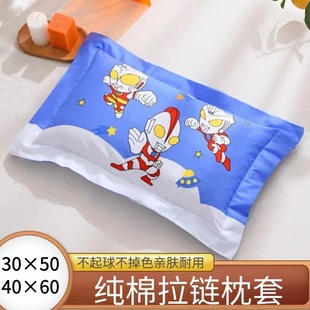 Pure Cotton Kidsren's Pillowcase Kindergarten Primary School Student Ultraman Superman Ice Silk Latex Pillow Core Cover Pikachu Snow White