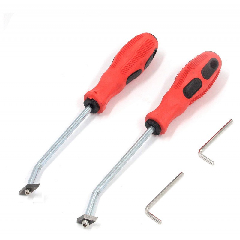 2件套灌浆去除工具钢嵌缝三角刀片角刮工具开器地砖清缝锥