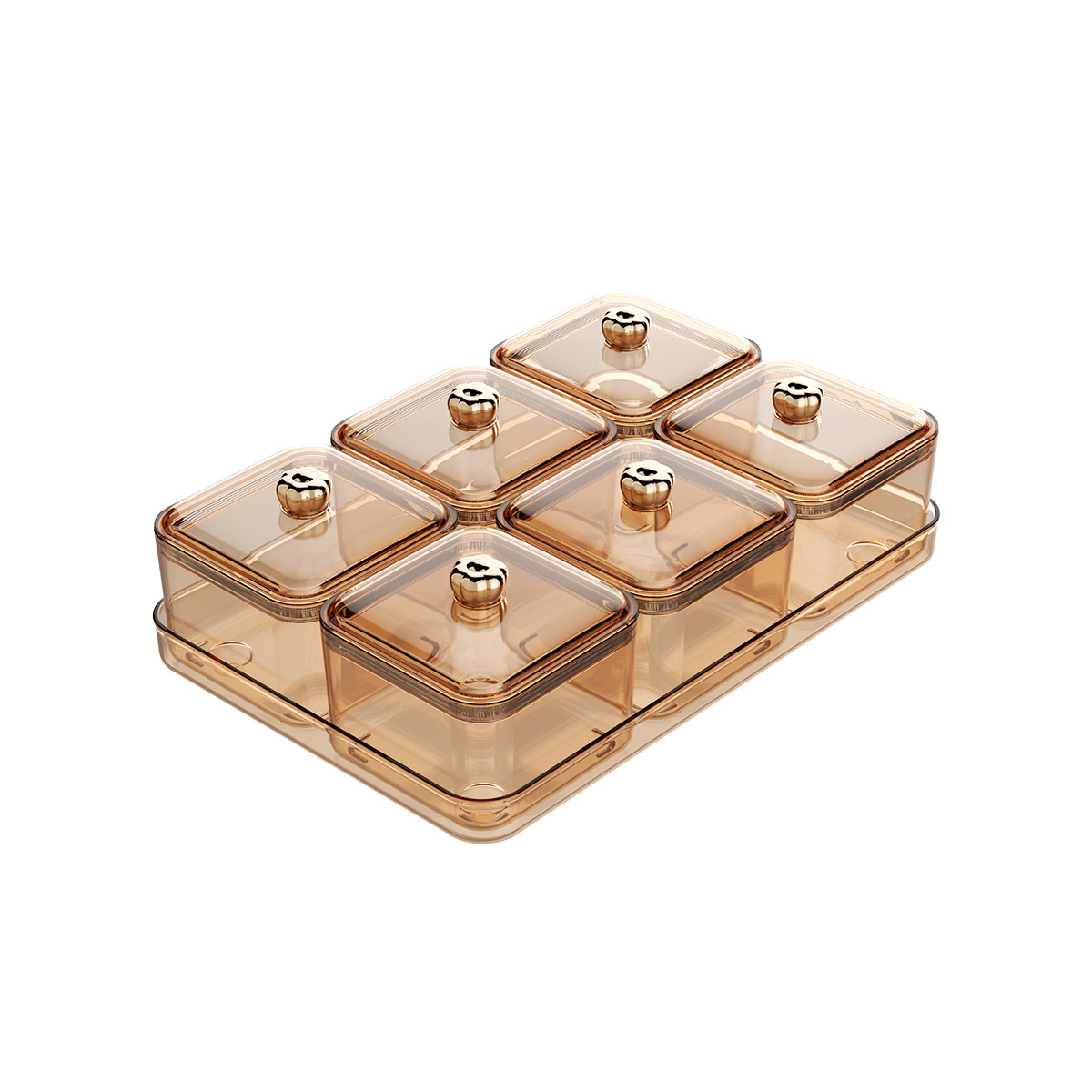 Platos de frutas secas de lujo ligero, productos de año nuevo sellados a prueba de humedad, divididos en cuadrículas, mesas de café de Sala de estar de gran capacidad, bocadillos, dulces y cajas de almacenamiento