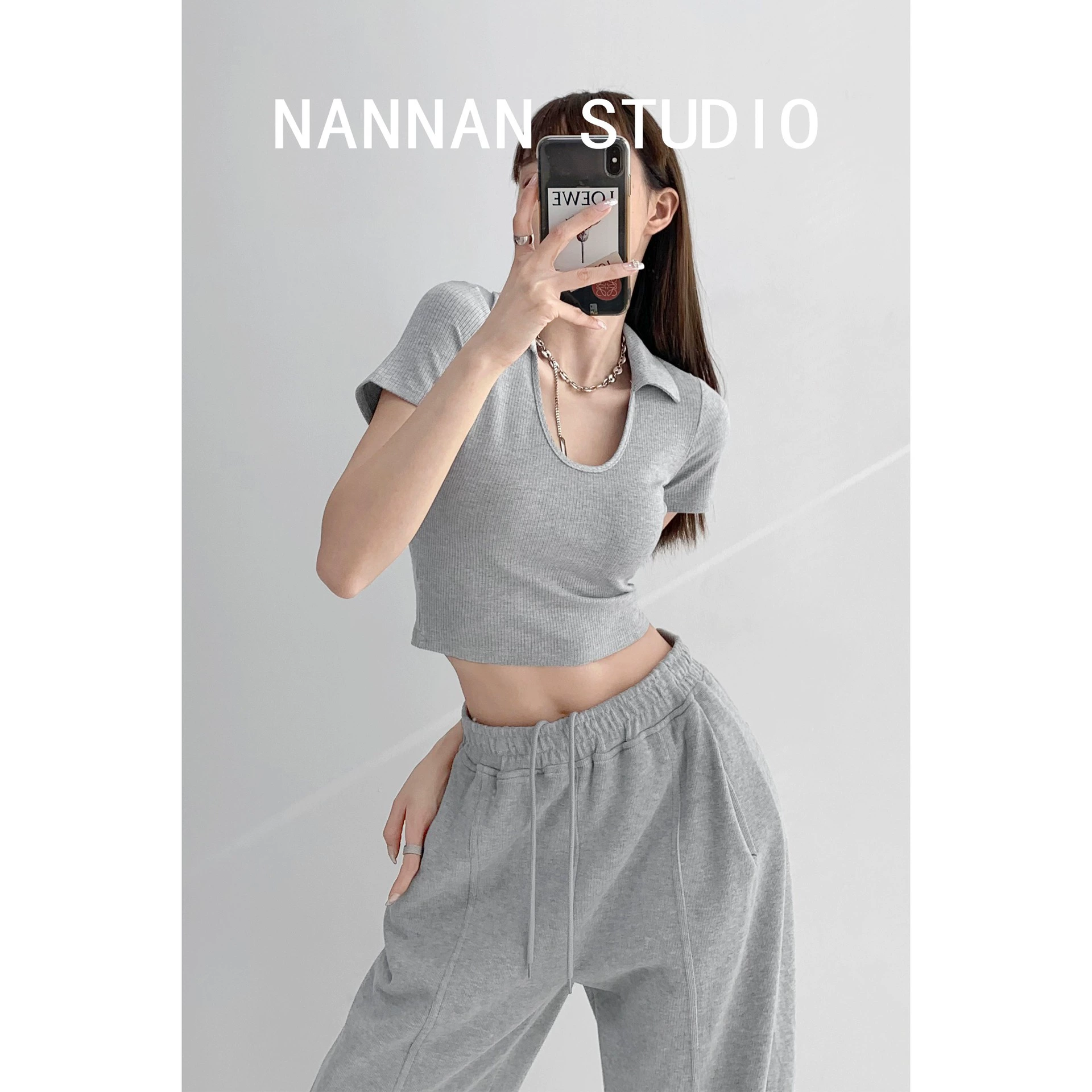 Короткая связанная cropped футболка, европейский стиль, Slim fit, короткий рукав
