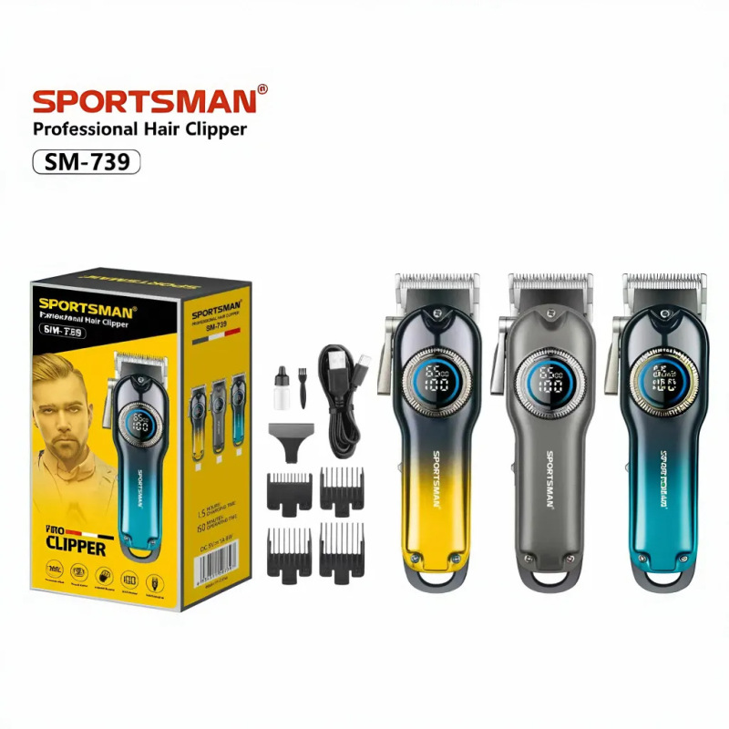 電気シェーバー、プロのヘアサロン、ハイパワーオイルヘッドグラデーション電気バリカン、長持ちするLCDスクリーンバリカン|undefined
