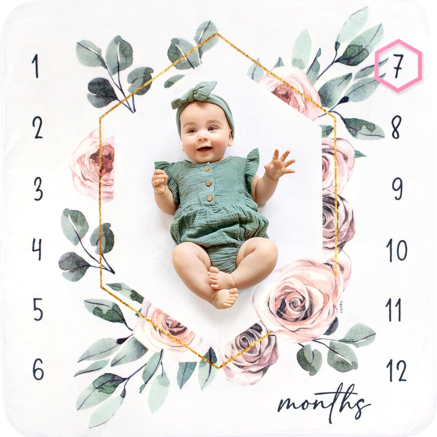 Bebé hito mes foto manta cubierta manta Foto fondo manta bebé fotografía Fondo Manta