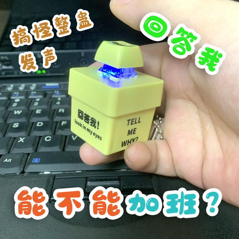 声光语音发光按键解压玩具键盘钥匙扣挂件可批发工厂直销|undefined