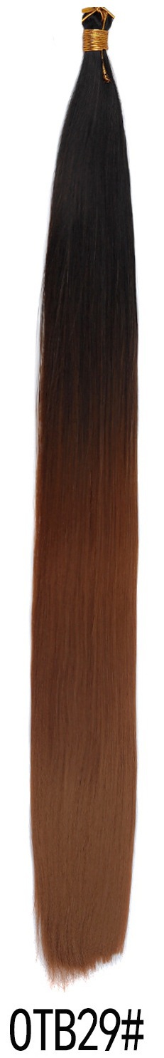 Bone Straight Hair de fibra química de 24 pulgadas Braidi ng Hai sin franjas negras largas rectas image 30