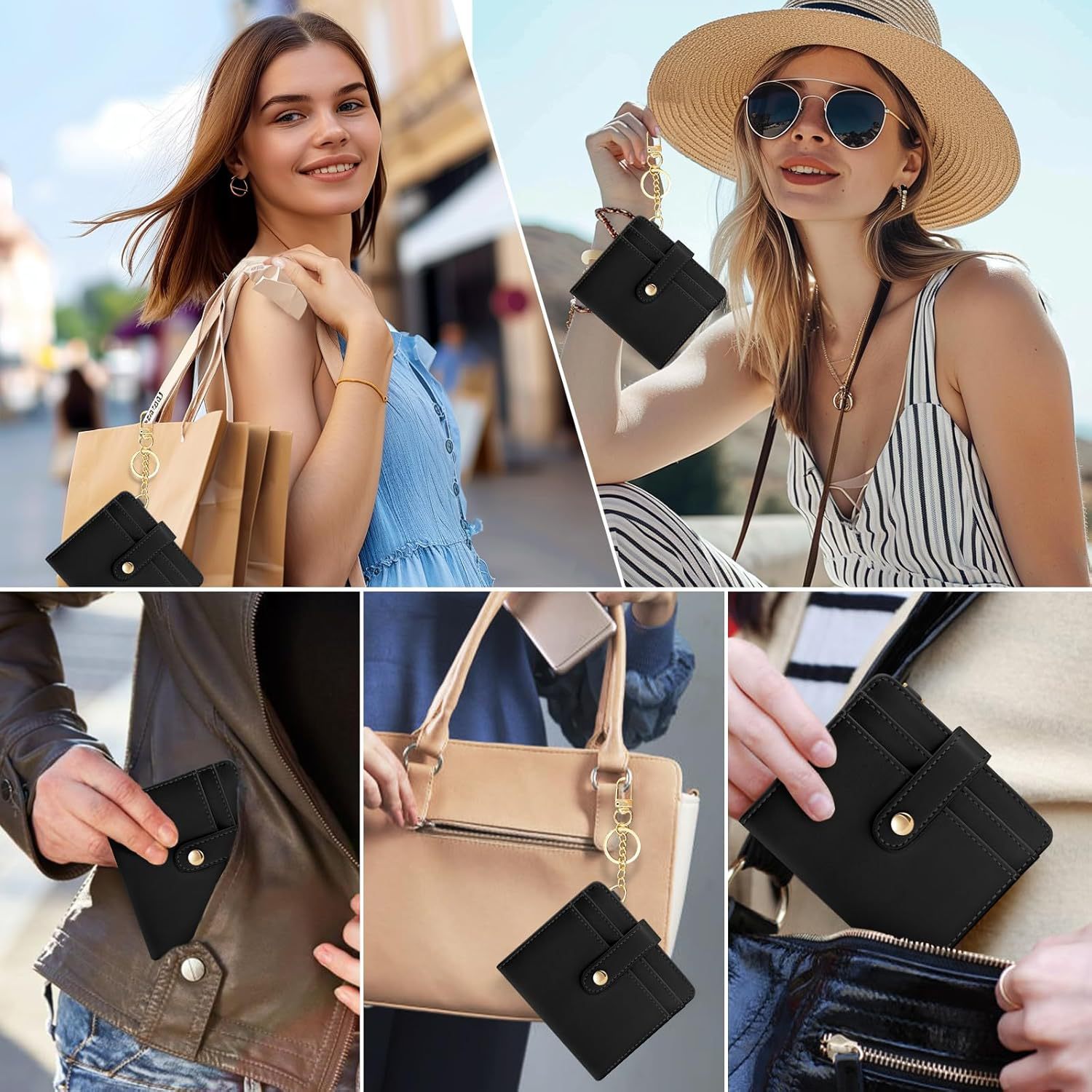 Cartera de mujer transfronteriza Suphiar, bolso de mano plegable de color sólido corto, cerradura antirrobo, monedero con cremallera desmagnética
