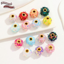 ��ɫ16mm��AB��Ƭë���׸���ɢ�� diy�ֹ��Ʒ����������