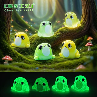 微景观创意夜光胖墩墩青蛙公仔萌粒 DIY装饰品配件生态瓶造景小摆