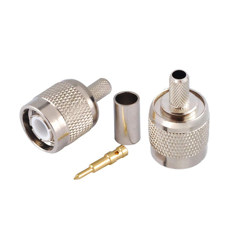 同轴射频连接器TNC-J-3 TNC公头压接用于RG58 LMR195 50-3线端子