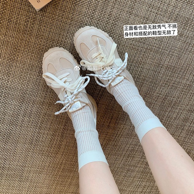 7cm de altura de piel de vaca, zapatos deportivos casuales, zapatos de entrenamiento para mujeres invisibles, piernas de tracción, cordones de cabeza redonda, zapatos de entrenamiento