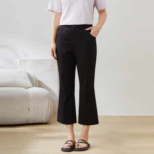 Caiduobao Plus Size Women's Clothing Fat Mm2025 Summer New High-Waist Slim Micro-Flared Pants Exk5352