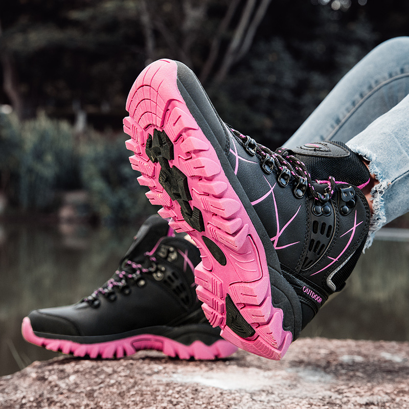 2025 nuevo transfronterizo cuatro estaciones al aire libre tamaño grande ligero y cómodo antideslizante desgaste casual pareja zapatos de montaña