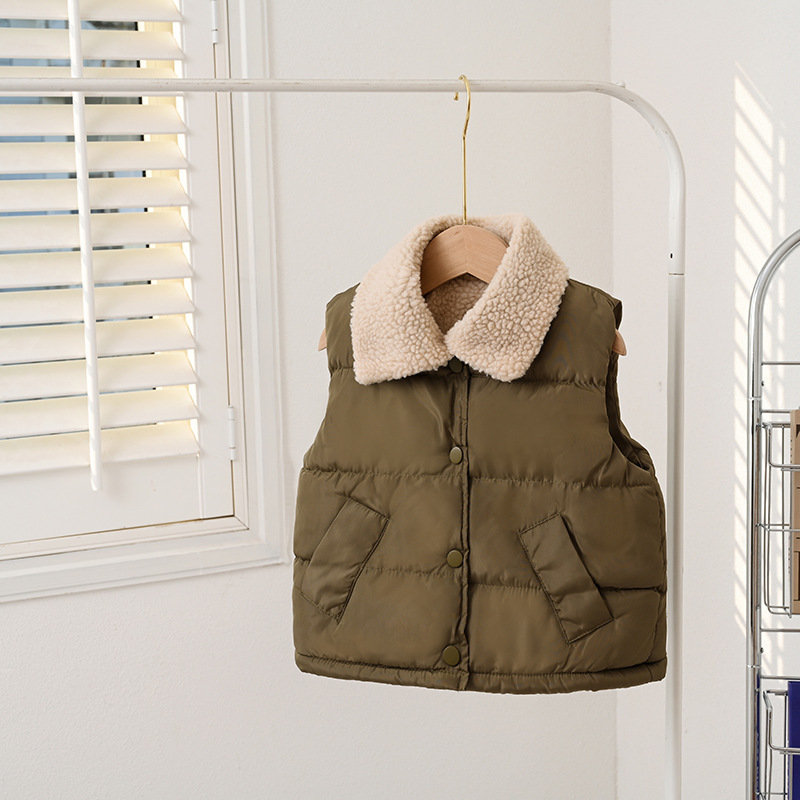 Chaleco de algodón de pluma para niños y niñas, chaleco de protección para niños de mediano tamaño, nuevo tipo de otoño y invierno