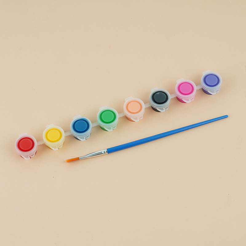 Pintura acrílica de los niños 12 colores traje 6 estudiantes siameses kindergarten arte pintura graffiti DIY yeso tira pigmento