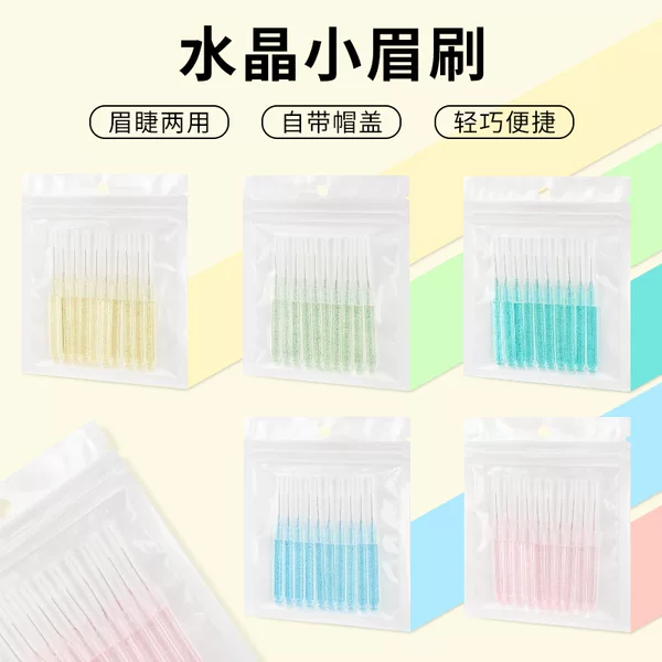 Wholesale Crystal Rod Interdental Brush 10 Pieces/Pack Portable Bag Disposable Linear Interdental Brush Eyebrow Brush Beauty Tool