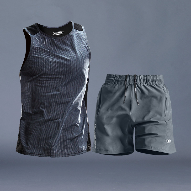 Camiseta de baloncesto de seda de hielo, chaleco de hombre, camiseta de baloncesto, entrenamiento deportivo de secado rápido, pantalones cortos transpirables de verano, ropa y equipo