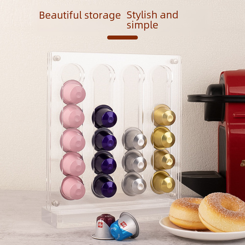 Capsule Coffee Storage Rack Box Acrylic Stand Suction Storage Display Stand Can Hold Nespresso Capsule Holder