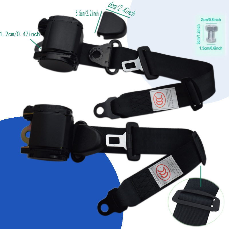 Car Seat Belts for Buses, Trucks and Buses, Automatic Retractable Three-Point Main and Passenger Seat Belts Including Emergency Locking Seat Belts