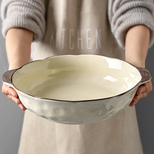 Pickled Fish Large Soup Bowl Non-slip Anti-scalding Ceramic Boiled Fish Large Bowl Binaural Household Tableware