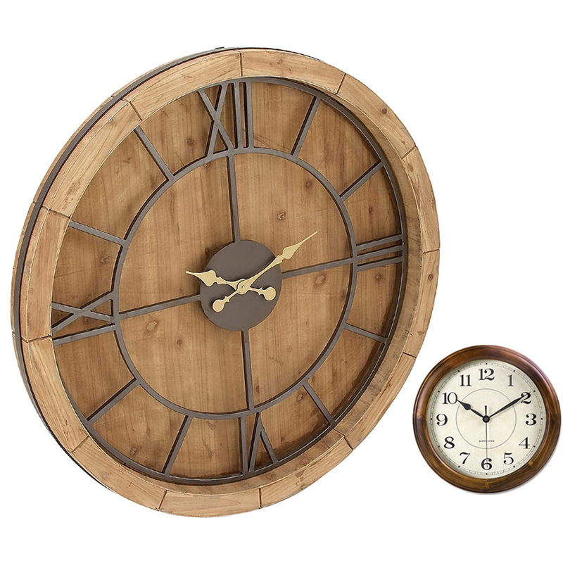 Cross-border Hot Selling American Vintage Roman Character Industrial Clock Creative Bar Cafe Decorative Silent Wall Clock Wholesale