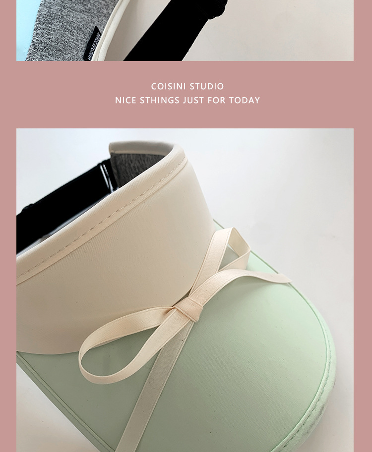 New Sweet Bow Tie with Ice Silk Sunscreen Open Top Hat for Women Summer Sunshade Macaron Color Versatile Big Eaves_voghion.com