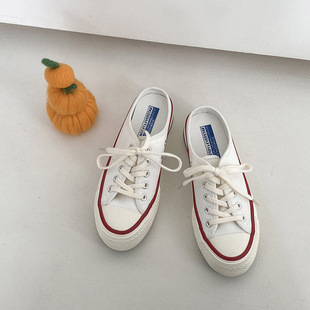 Twilight Star EVENSTAR Thick-soled Height-increasing Half Slippers Without Heel Canvas Shoes Women's All-match Cloth Shoes MIS-231