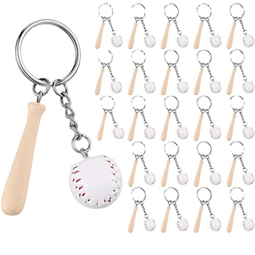 Cross-border baseball keychain pendant simulation mini baseball keychain wholesale sporting goods factory