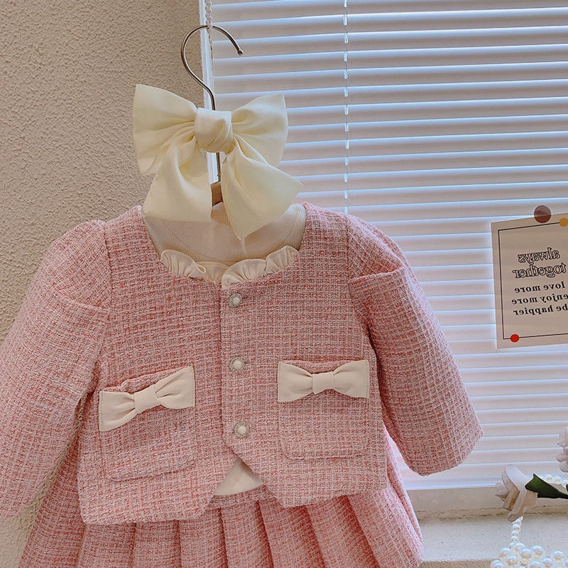 Комплект, куртка, юбка, осень, стиль Чанель, для 3–8 лет