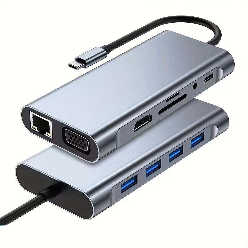 USB C Hub Docking Station 11-in-1 USB C Adapter Compatible with Macboo Pro Air More Type C