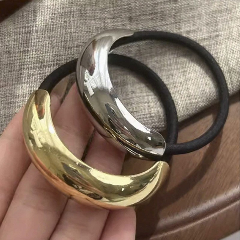 欧米のギャルの風感の金属の髪のひものシンプルな気質の女性の強い人の個性の大気のシュシュはポニーテールを編んで髪飾りを編みます。|undefined