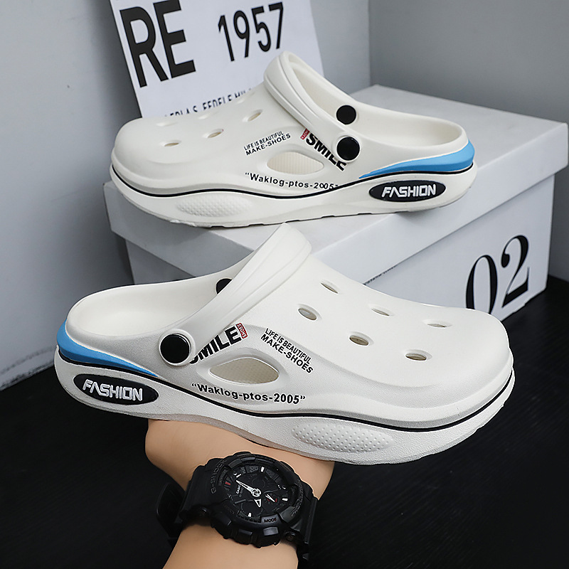 Men's Outdoor Clogs, Non-Slip, Odor-Resistant, High-End Clogs, Men's Beach Casual Sandals, Boys' Summer Slippers