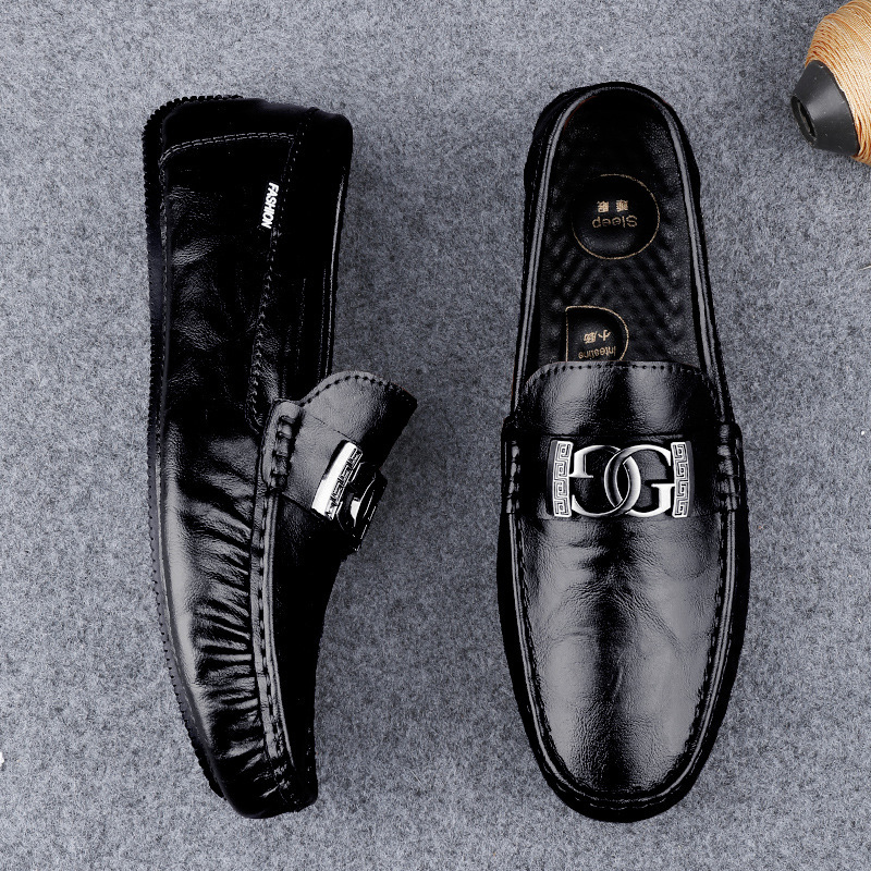 Transmisión en vivo de zapatos Bean para hombres de cuero de vaca transfronterizos de alta calidad de base suave zapatos de cuero de negocios para hombres zapatos de conducción